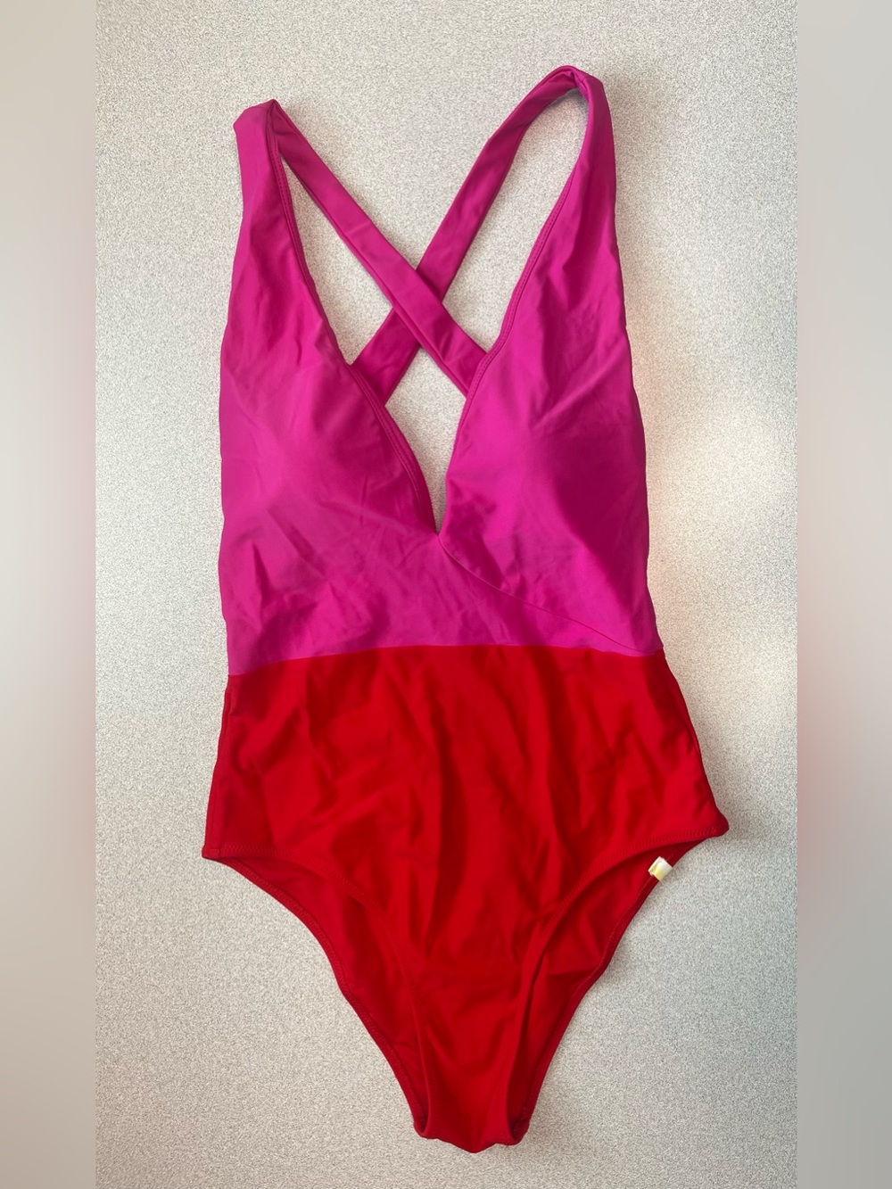Summersalt The Deep Dive Colorblock Padded One Piece Women's Size 4 Red Pink